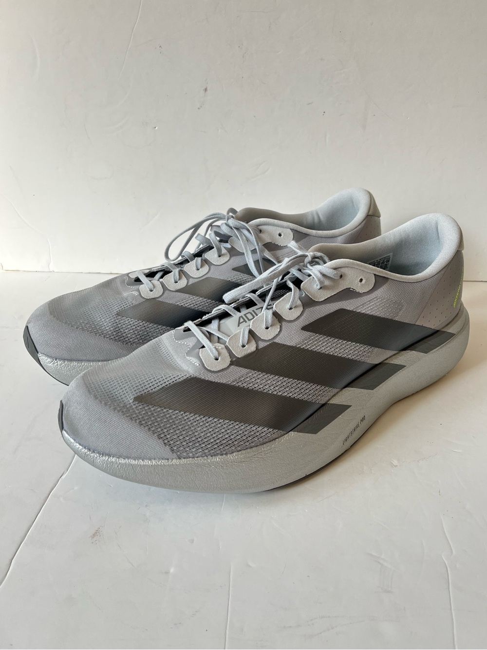 Adidas Adizero Evo SL Silver/Gray Men's Running sneakers Shoes Men’s size 16
